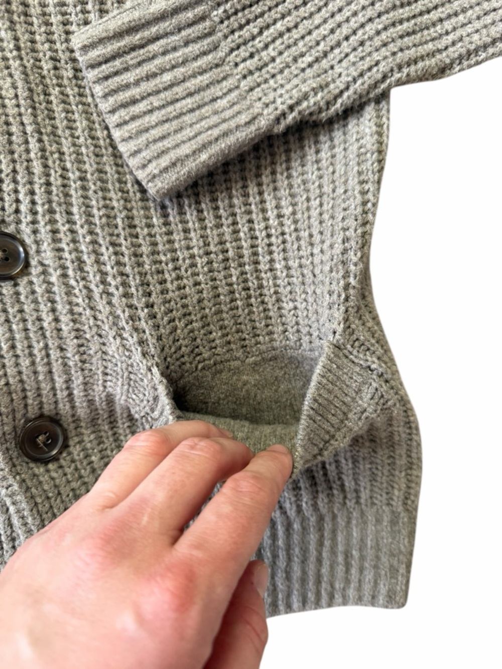 Abercrombie & Fitch Men's Shawl Collar Cardigan - Gray - Picture 4 of 6